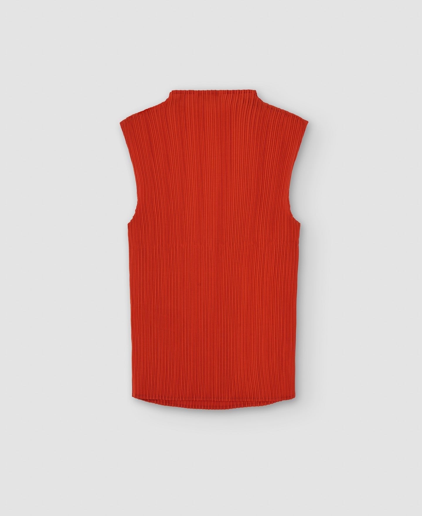 Women Top | Red Crinkle Sleeveless Top by Spanish designer Adolfo Dominguez