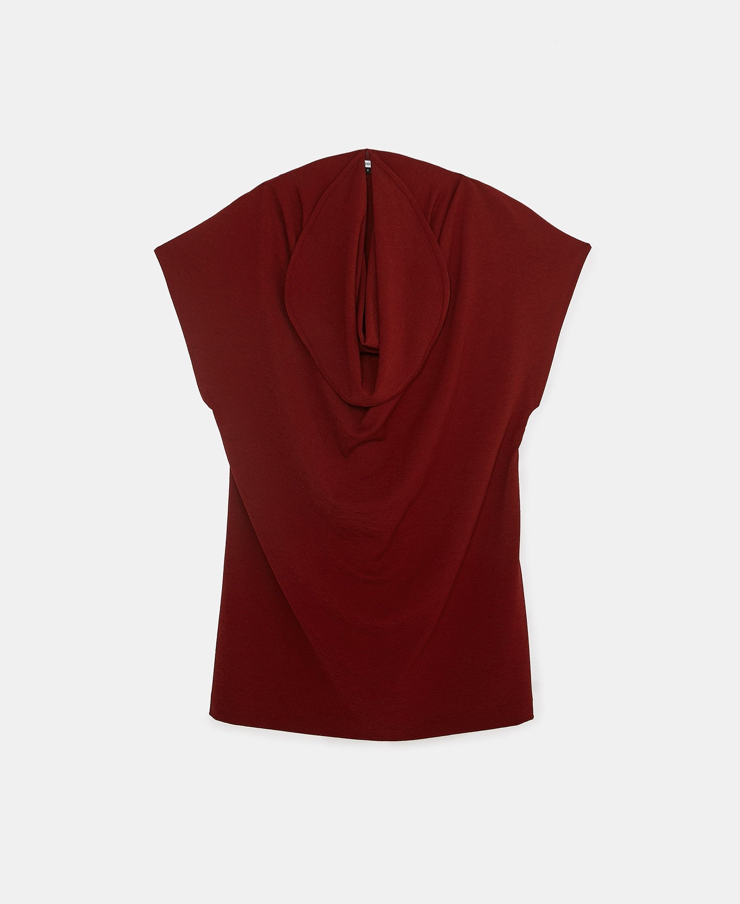 Women Shirt | Red Draped Collar Blouse by Spanish designer Adolfo Dominguez