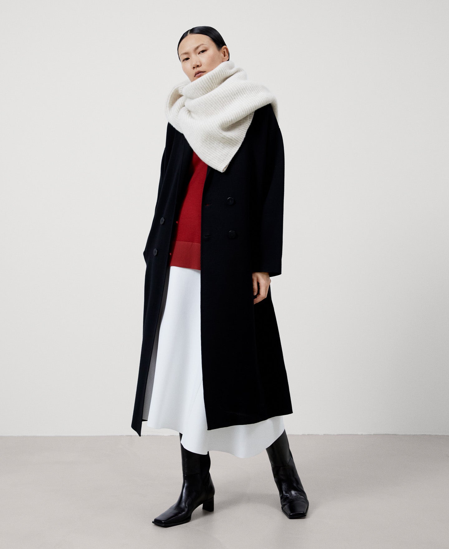 Women Jersey | Red Merino Wool V-Neck Sweater by Spanish designer Adolfo Dominguez