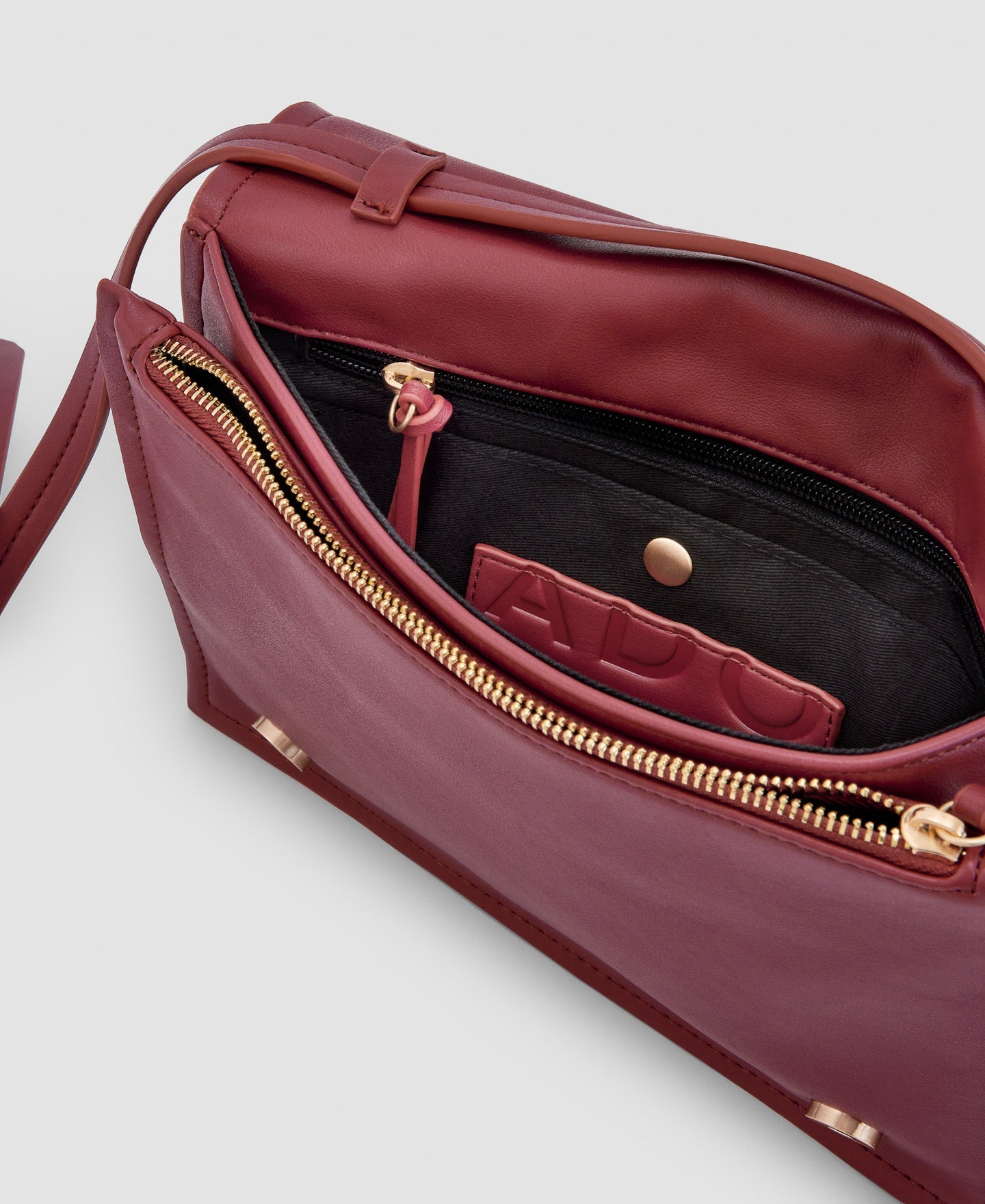 Women Bags | Red Recycled Material Medium Shoulder Bag by Spanish designer Adolfo Dominguez