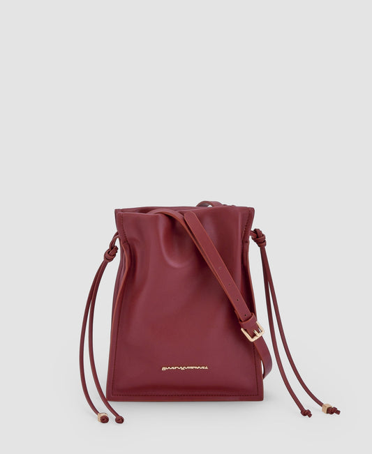 Women Bags | Red Recycled Material Small Shoulder Bag by Spanish designer Adolfo Dominguez