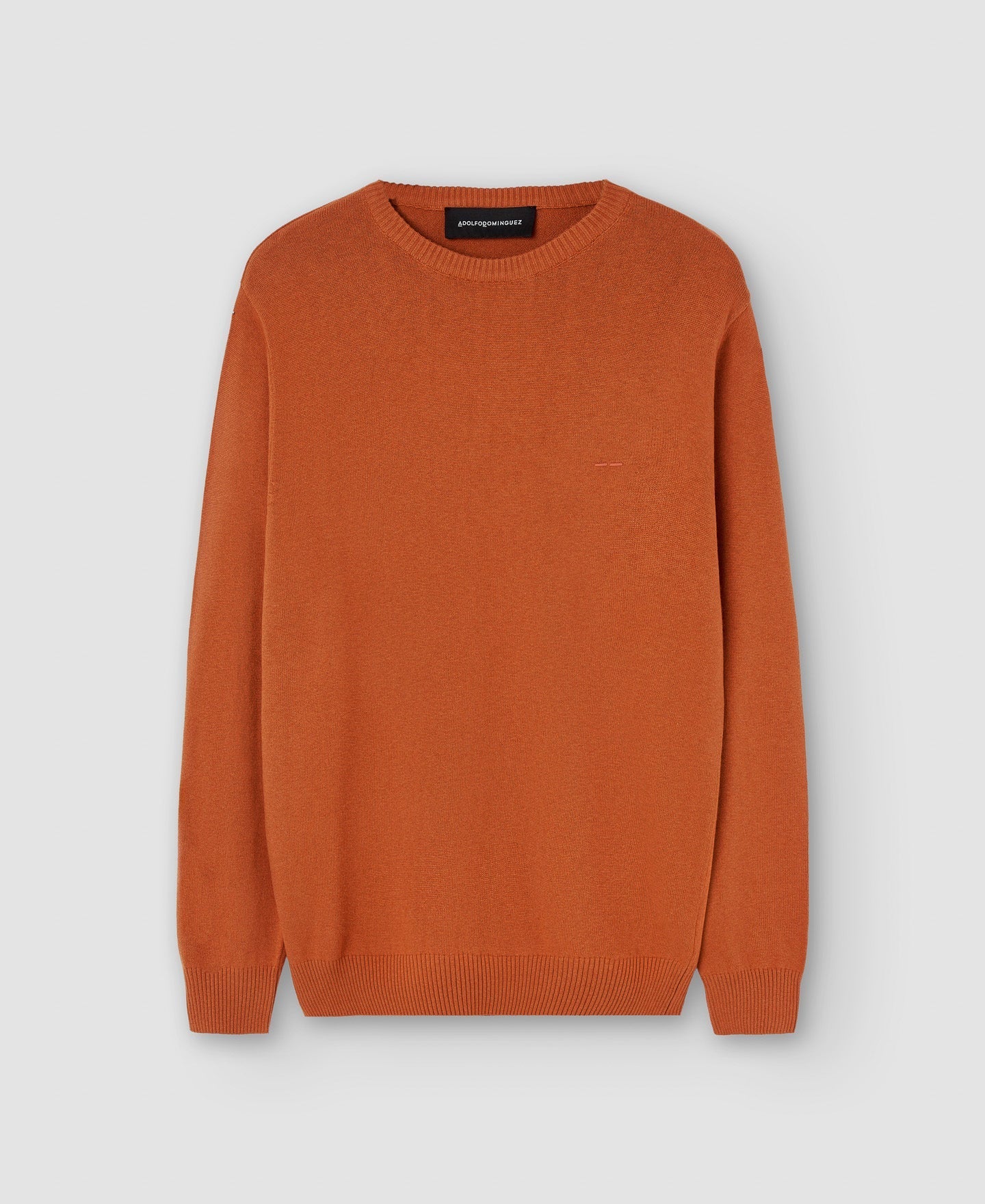 Men Jersey | Red Russet Cotton And Wool Sweater by Spanish designer Adolfo Dominguez