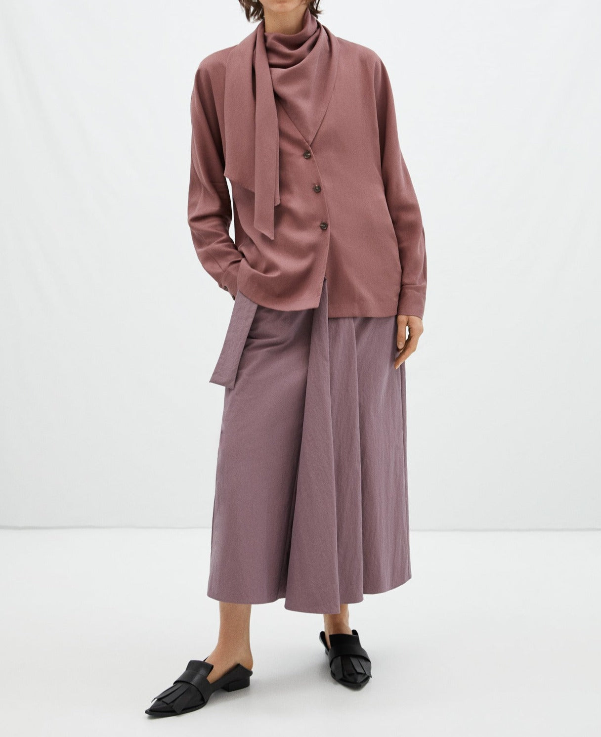 Women Shirt | Red Shirt With Bow Detail by Spanish designer Adolfo Dominguez