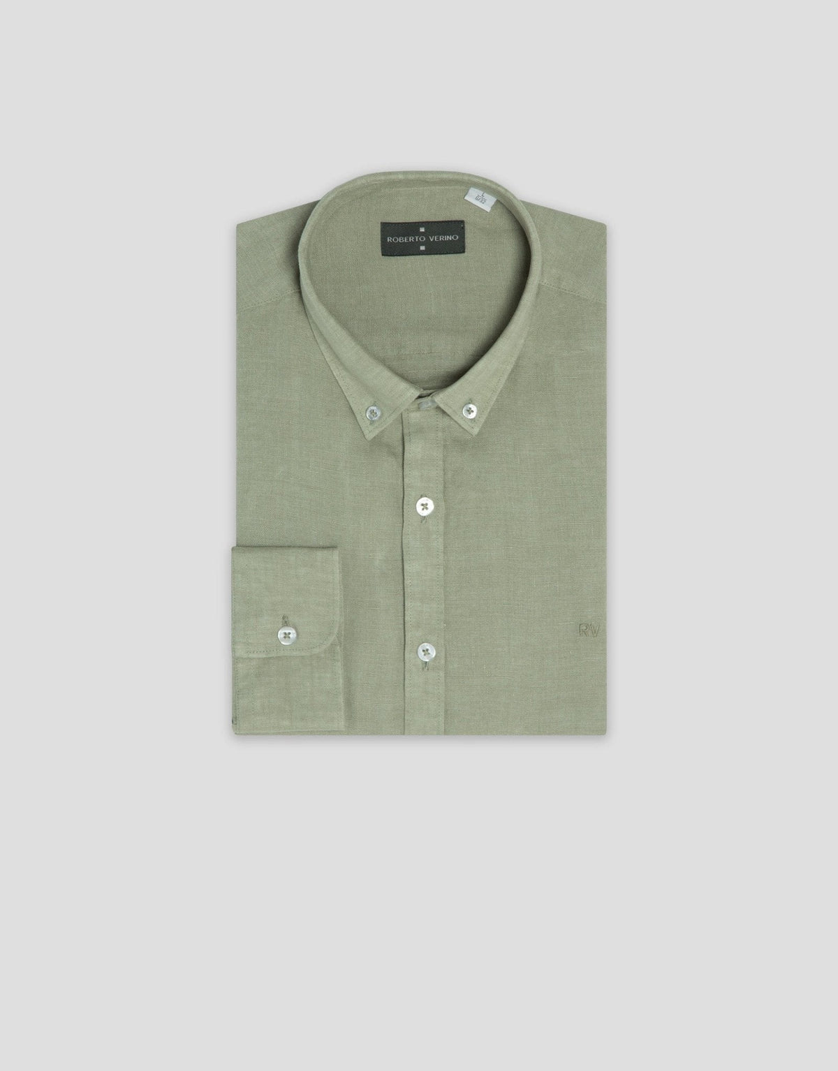 General | Regular white linen sport shirt by Spanish designer Roberto Verino