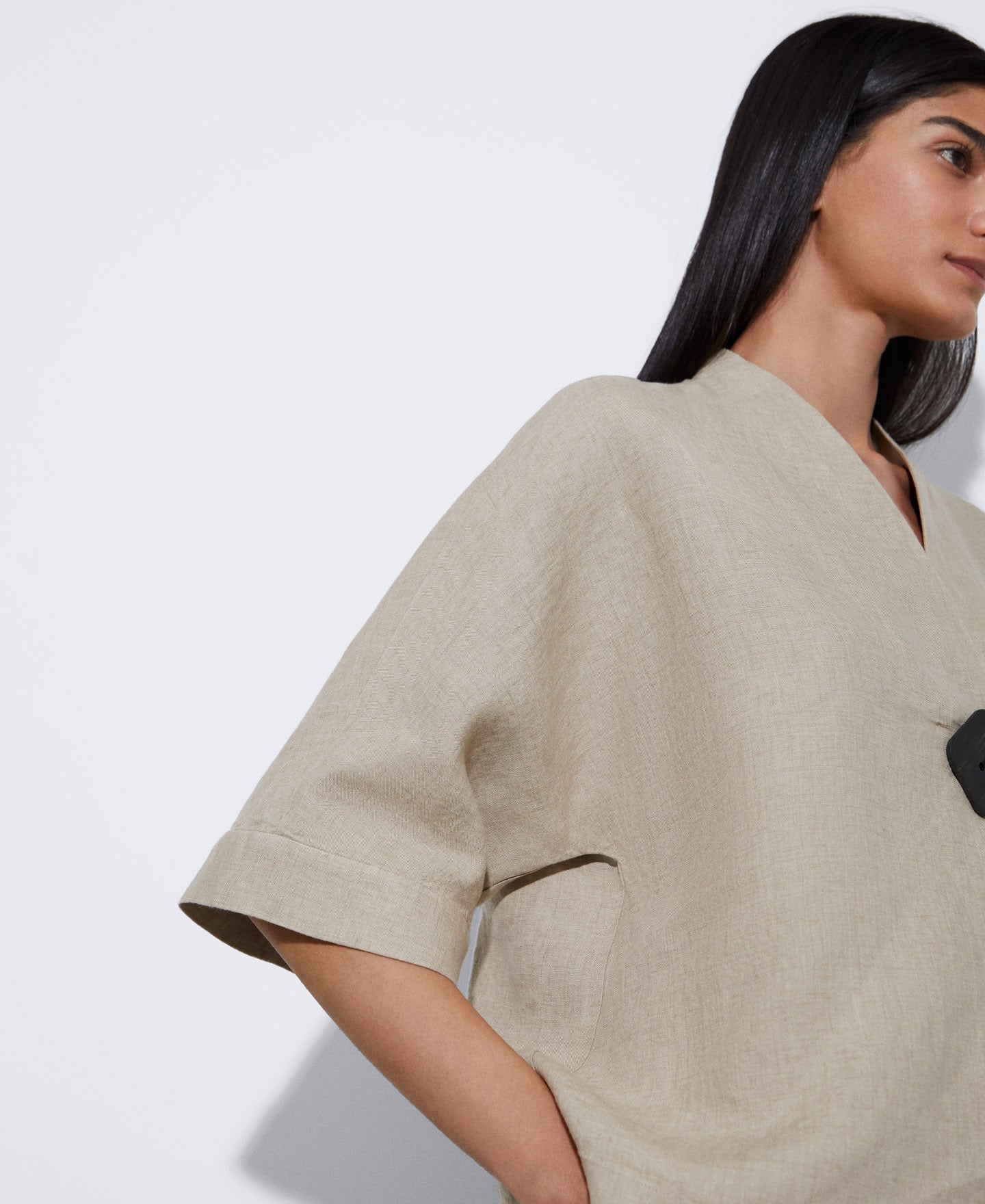 Women Shirt | Rope Brown European Responsible Linen Shirt by Spanish designer Adolfo Dominguez