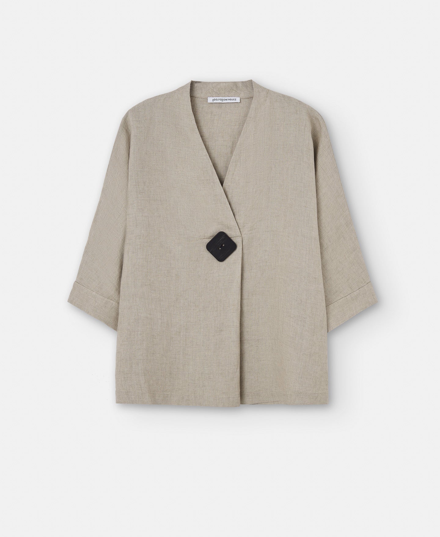 Women Shirt | Rope Brown European Responsible Linen Shirt by Spanish designer Adolfo Dominguez