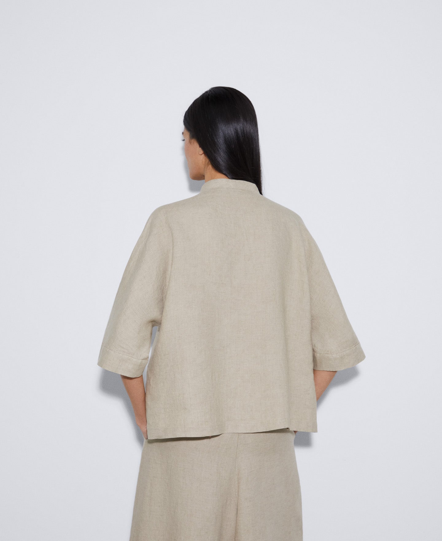 Women Shirt | Rope Brown European Responsible Linen Shirt by Spanish designer Adolfo Dominguez