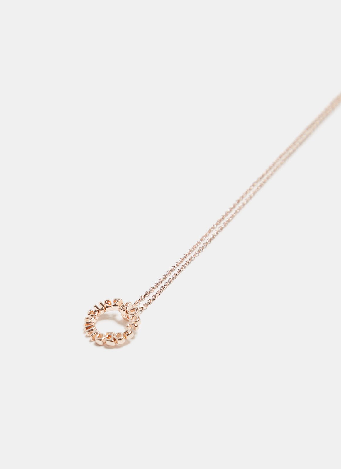 Women Necklace | Rose Gold Necklace With Circular Logo Pendant by Spanish designer Adolfo Dominguez