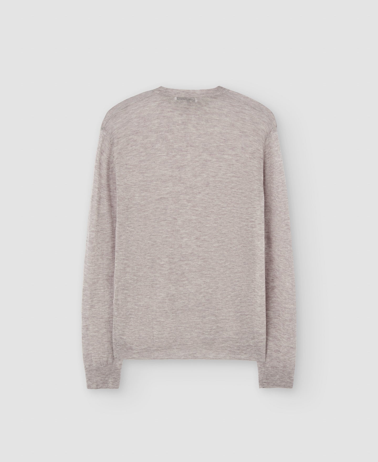 Women Jersey | Sand Melange Merino Wool Crew Neck Sweater by Spanish designer Adolfo Dominguez