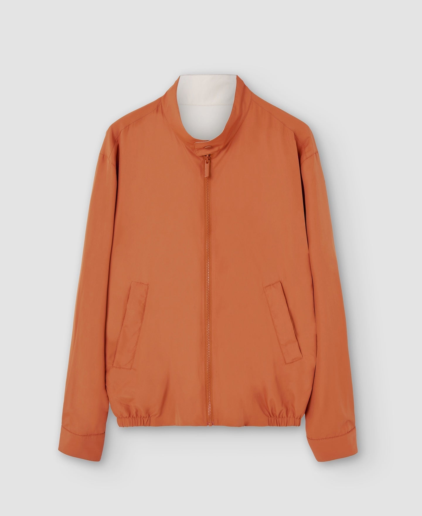Men Jacket | Sand Reversible Mandarin Collar Harrington by Spanish designer Adolfo Dominguez