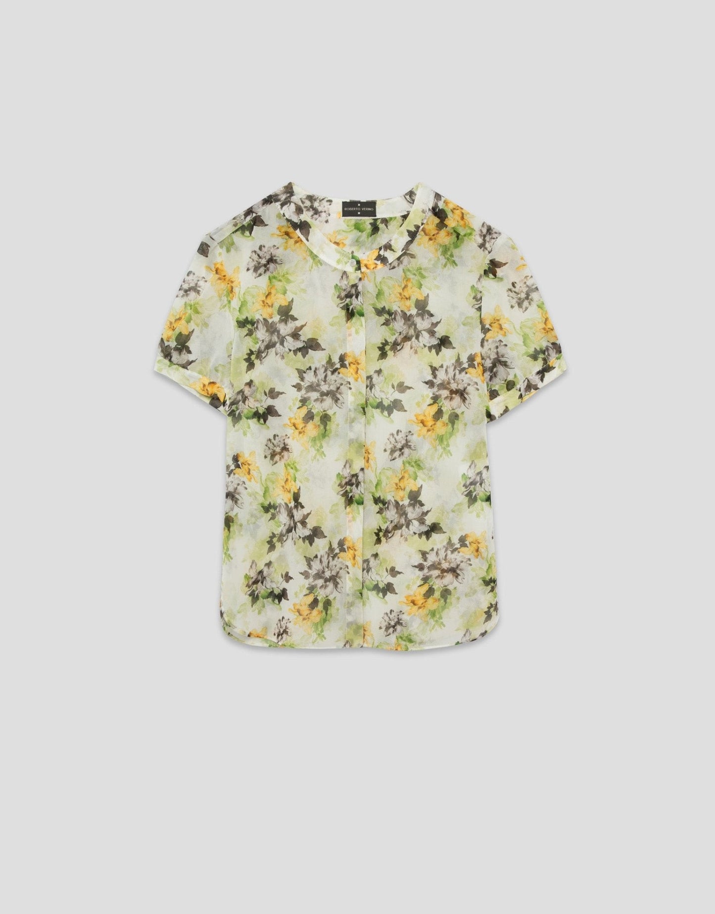 Shirts & Blouses | Short sleeve blouse in floral print crepe georgette by Spanish designer Roberto Verino
