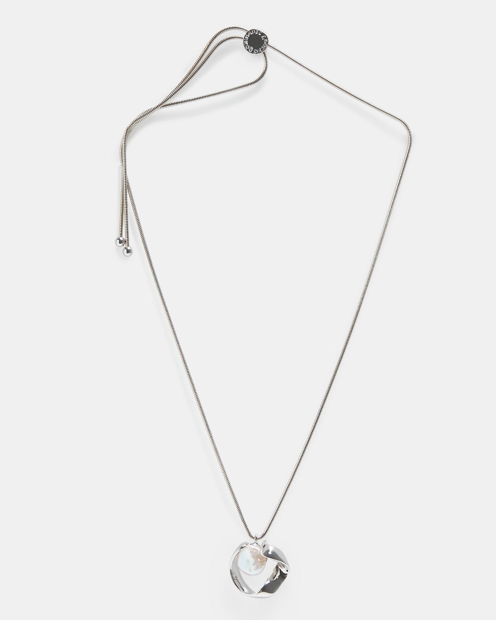 Women Necklace | Silver Adjustable Necklace With Natural Pearl by Spanish designer Adolfo Dominguez