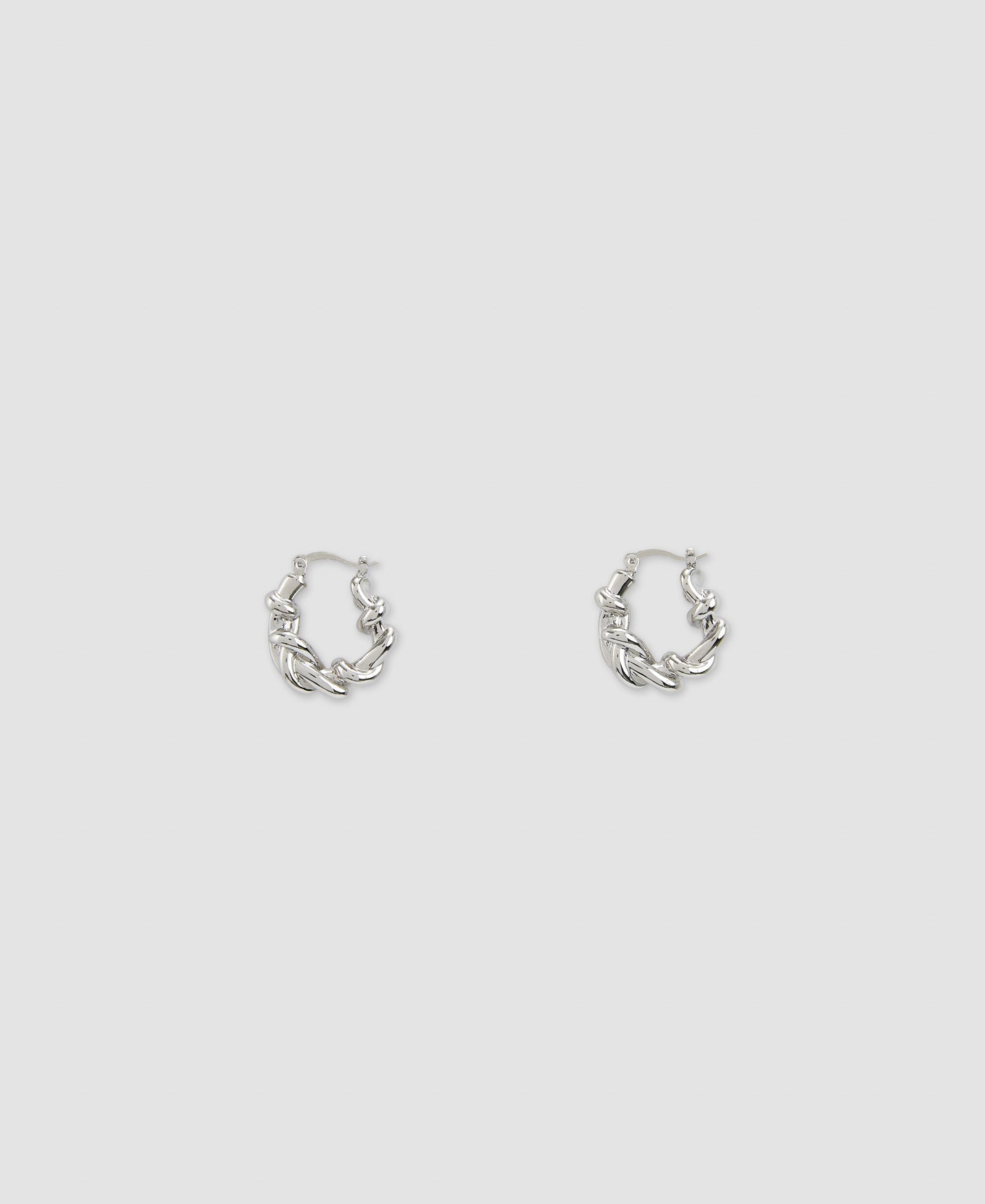 Women Earrings | Silver Color Knots Family Zinc Earring by Spanish designer Adolfo Dominguez