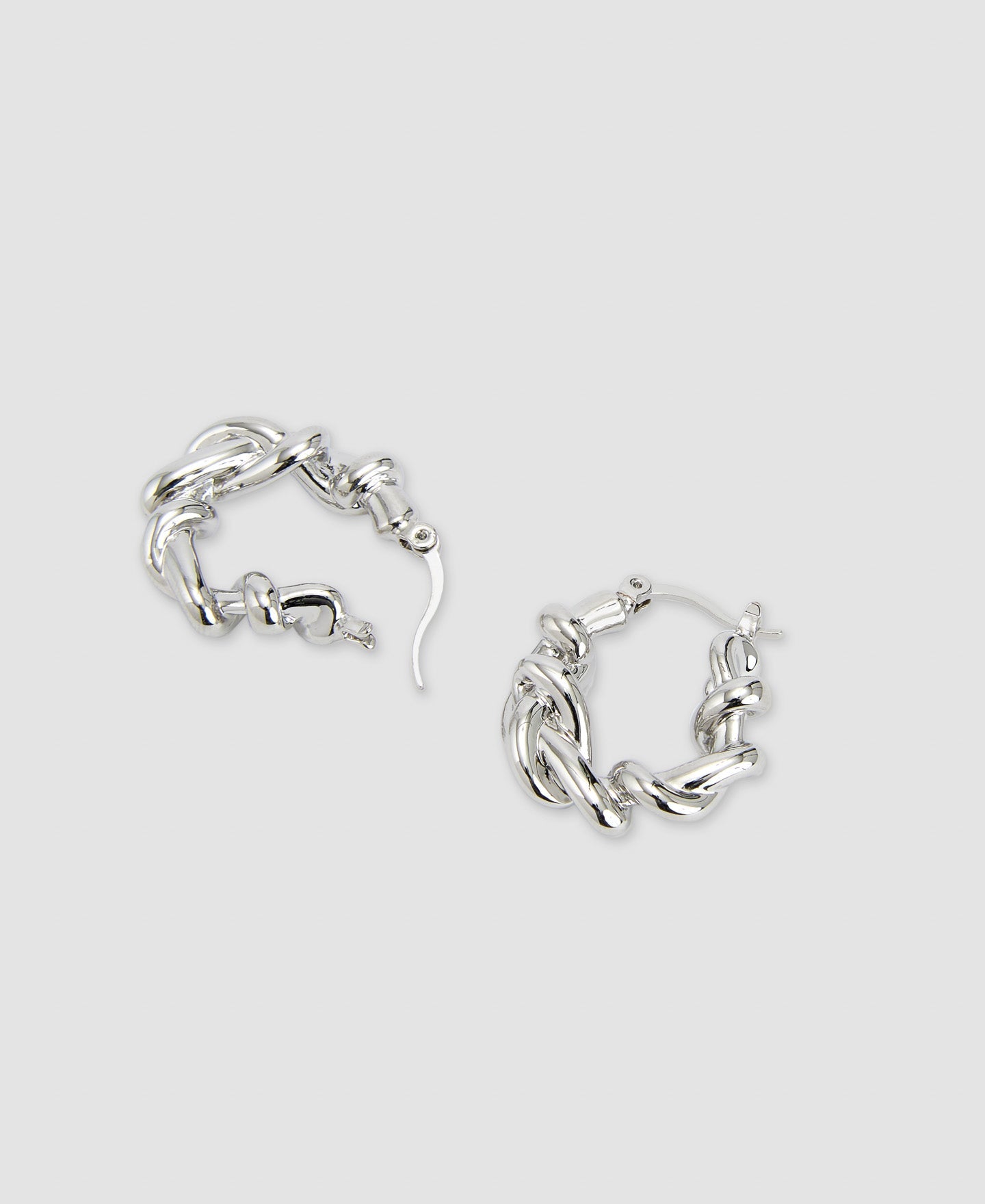 Women Earrings | Silver Color Knots Family Zinc Earring by Spanish designer Adolfo Dominguez