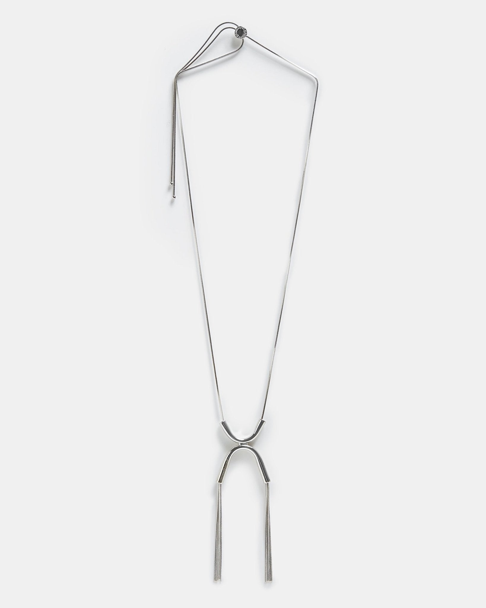 Women Necklace | Silver Long Necklace With Fringed Pen by Spanish designer Adolfo Dominguez