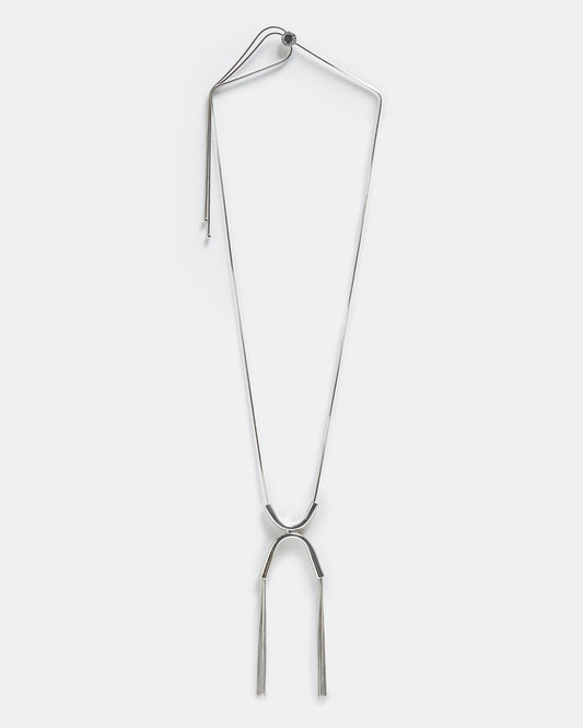 Women Necklace | Silver Long Necklace With Fringed Pen by Spanish designer Adolfo Dominguez