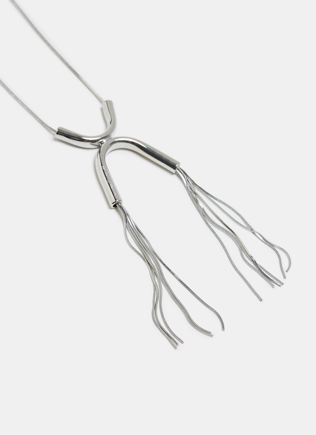 Women Necklace | Silver Long Necklace With Fringed Pen by Spanish designer Adolfo Dominguez