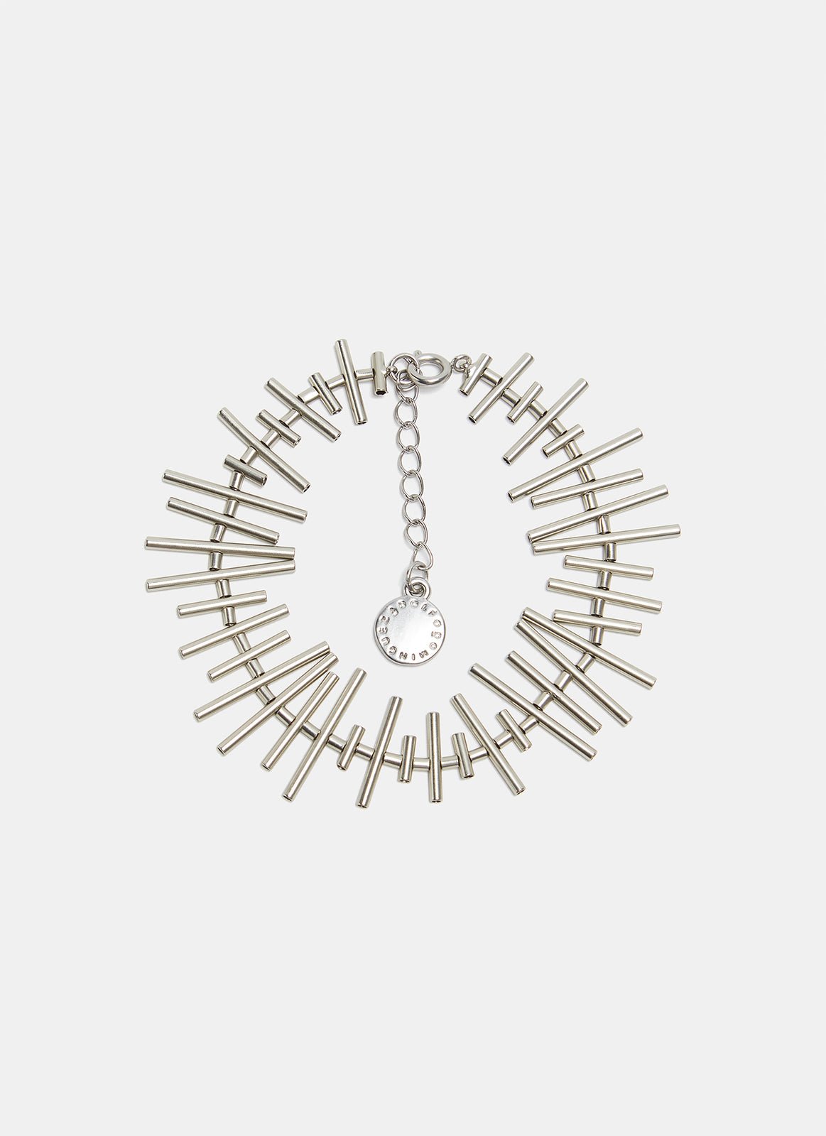 Women Bracelet | Silver Metal Bracelet With Tubular Shapes by Spanish designer Adolfo Dominguez