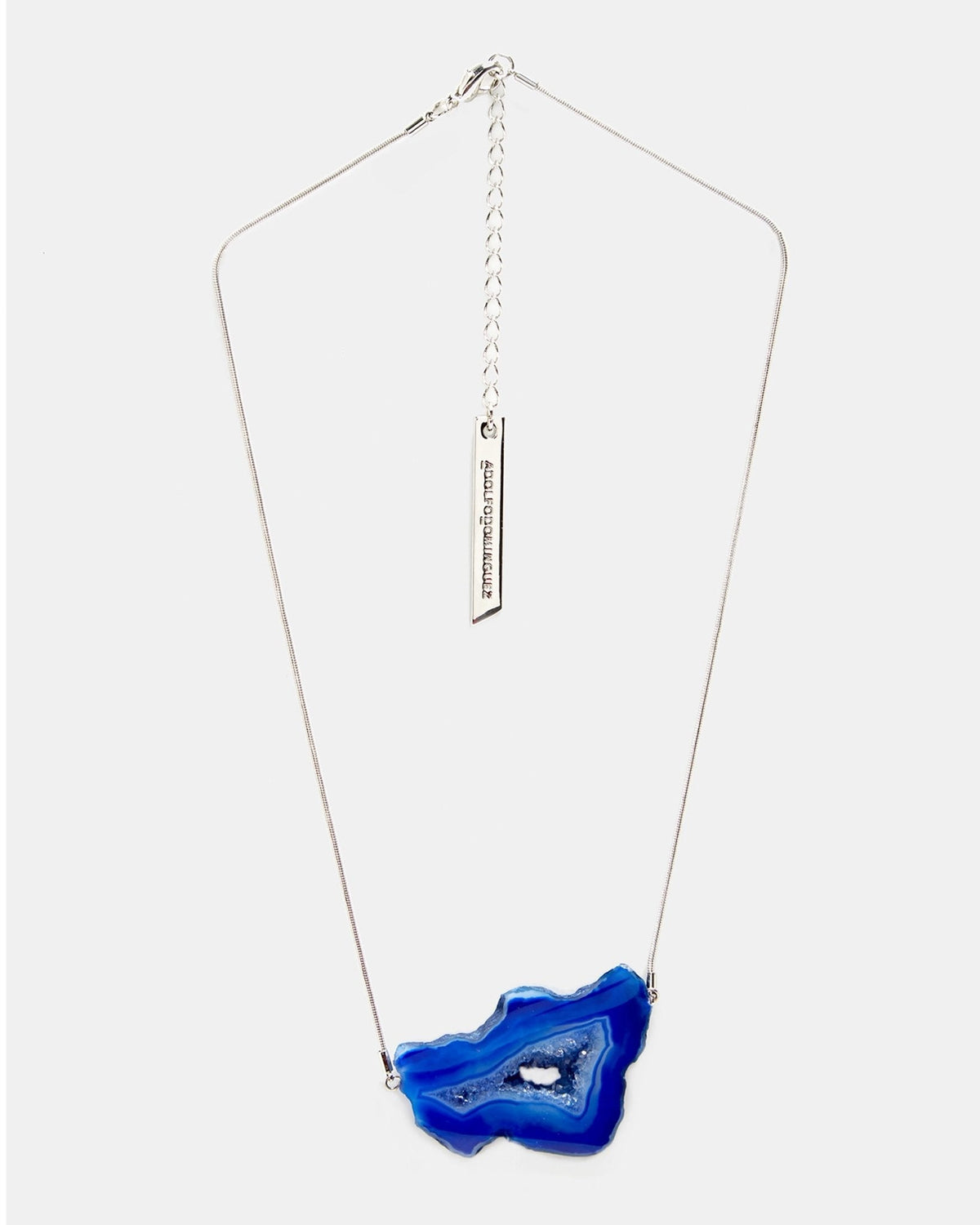 Women Necklace | Silver Necklace With Natural Stone by Spanish designer Adolfo Dominguez