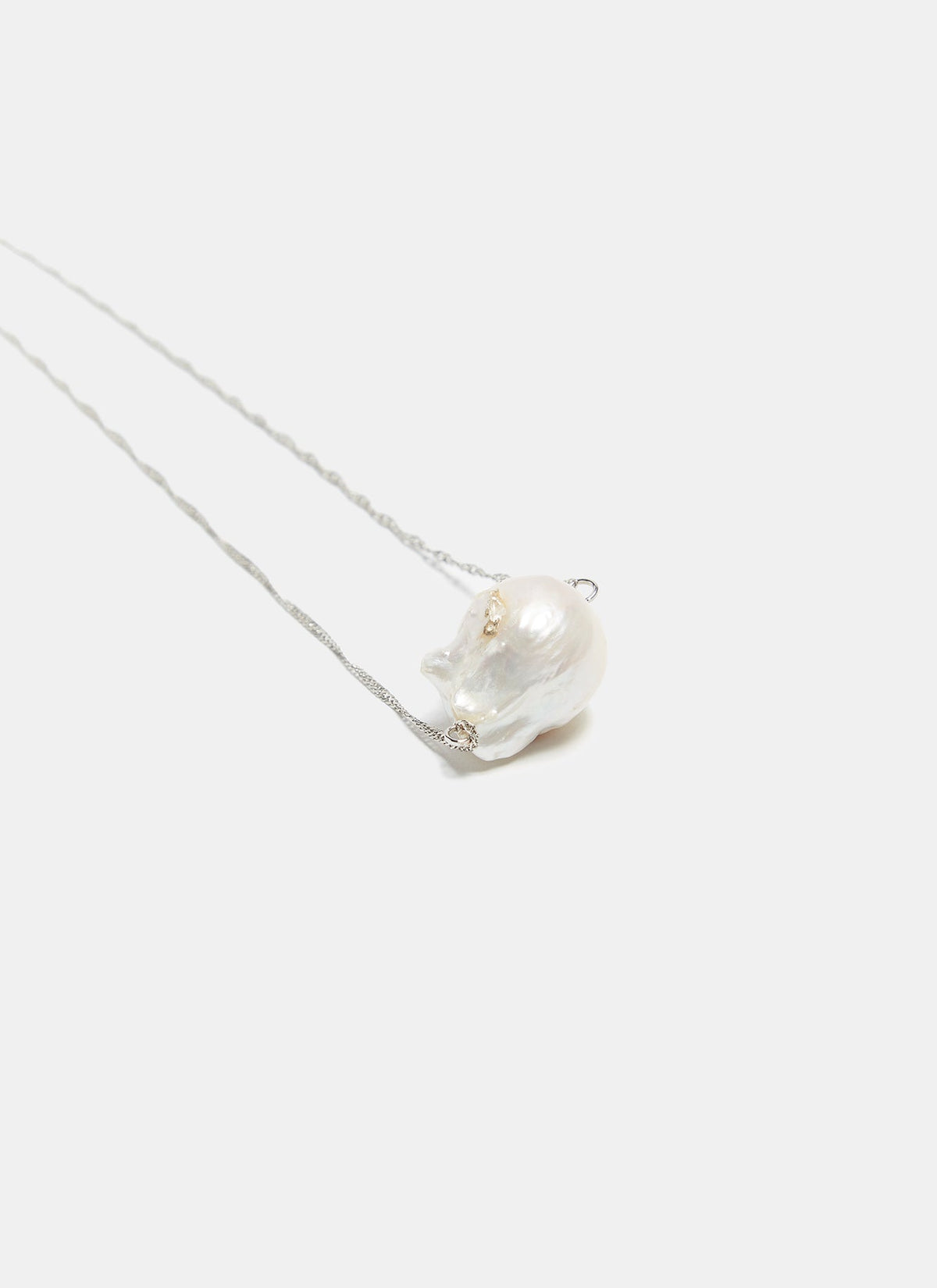 Women Necklace | Silver Short Necklace With Natural Pearl by Spanish designer Adolfo Dominguez