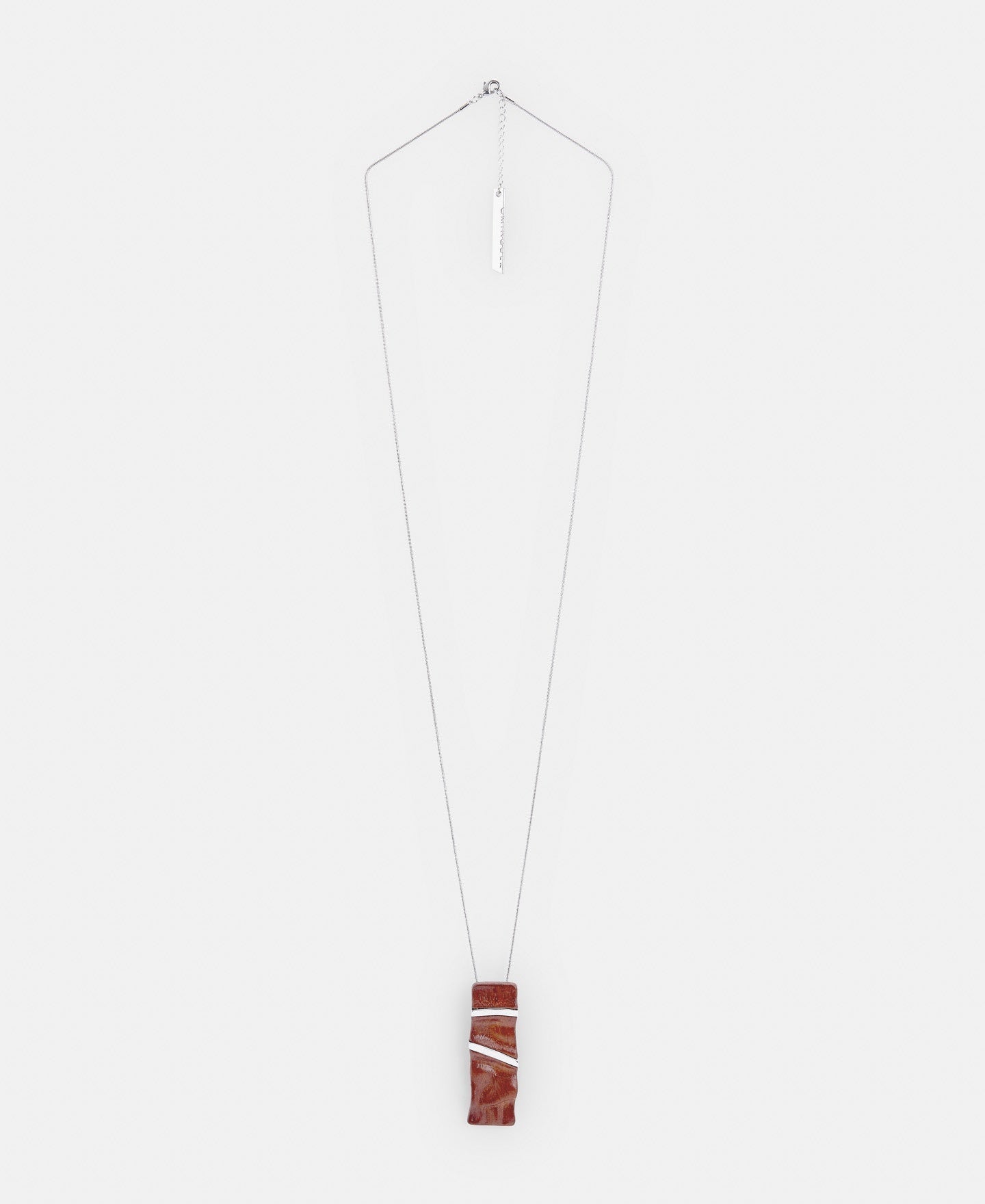 Women Necklace | Silver Wood And Metal Pendant by Spanish designer Adolfo Dominguez