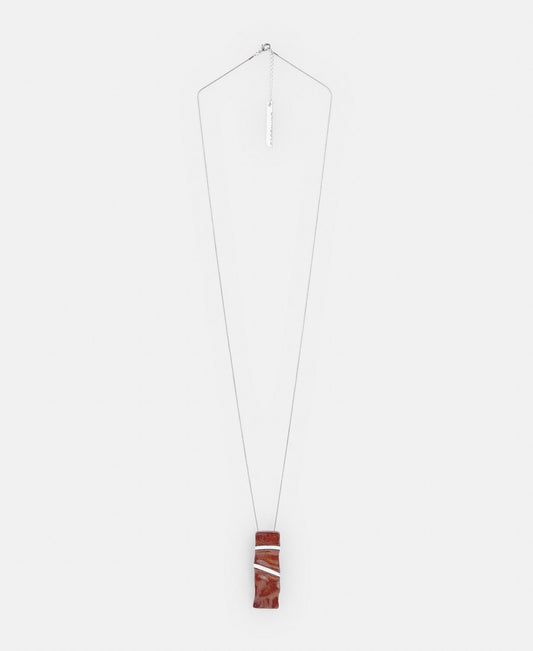 Women Necklace | Silver Wood And Metal Pendant by Spanish designer Adolfo Dominguez