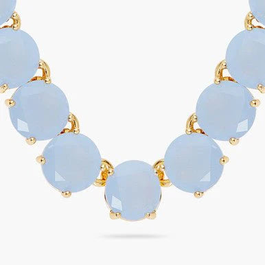 Sky Blue Diamantine Round Stone Choker Necklace | arld3321