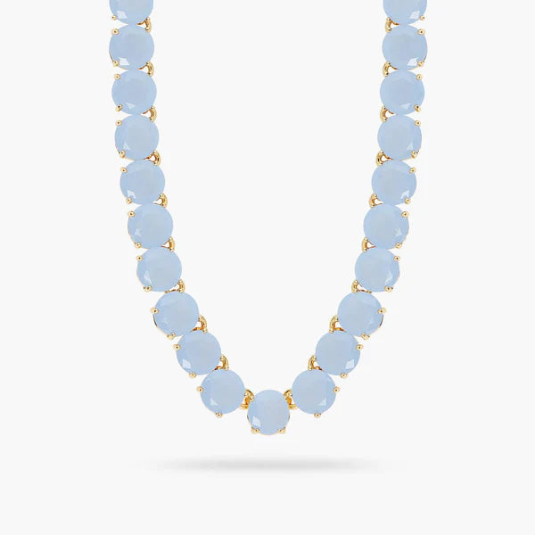 Sky Blue Diamantine Round Stone Choker Necklace | ARLD3321