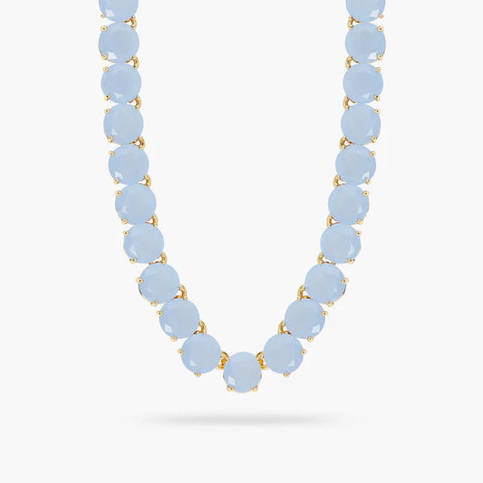 Sky Blue Diamantine Round Stone Choker Necklace | arld3321