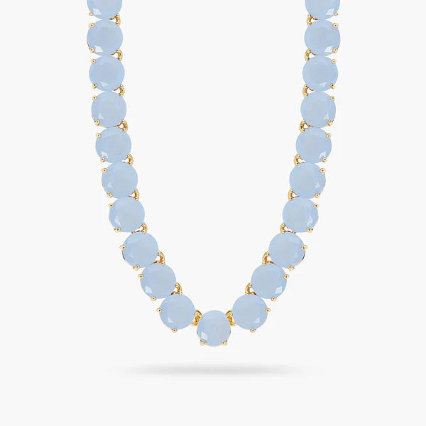Sky Blue Diamantine Round Stone Choker Necklace | arld3321