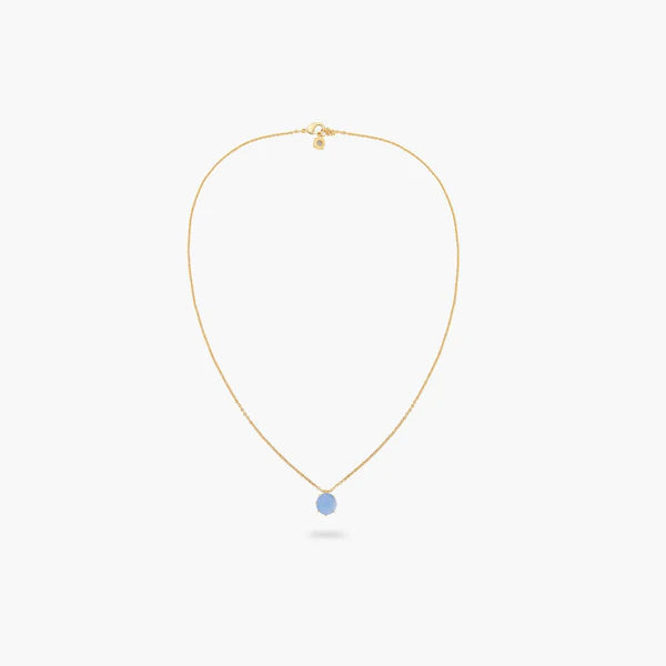Sky Blue Diamantine Round Stone Long Necklace | ARLD3331
