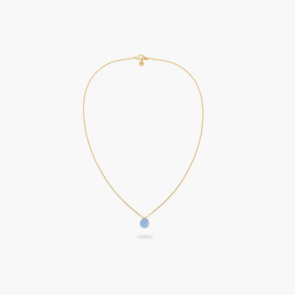 Sky Blue Diamantine Round Stone Long Necklace | arld3331
