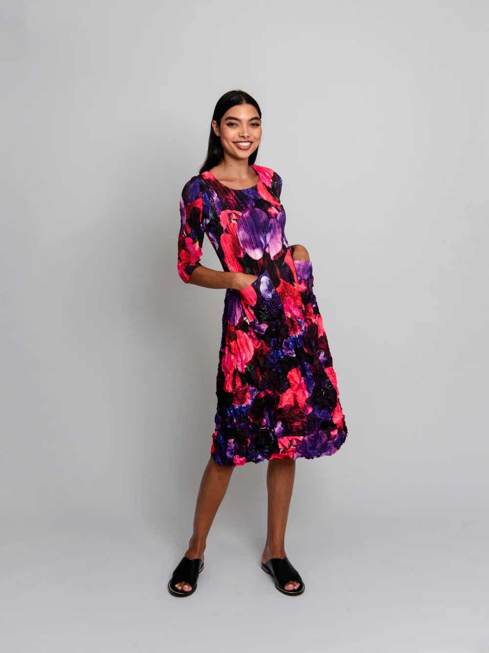 Alquema | 3/4 Sleeve Smash Pocket Dress /  Sweet Pea
