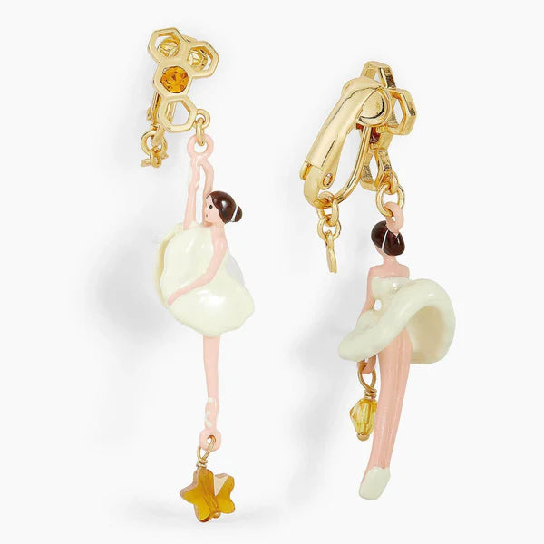 Sparkling Rhinestones Beehive Ballerina Earrings | apdd1081