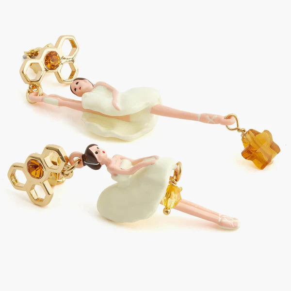 Sparkling Rhinestones Beehive Ballerina Earrings | apdd1081