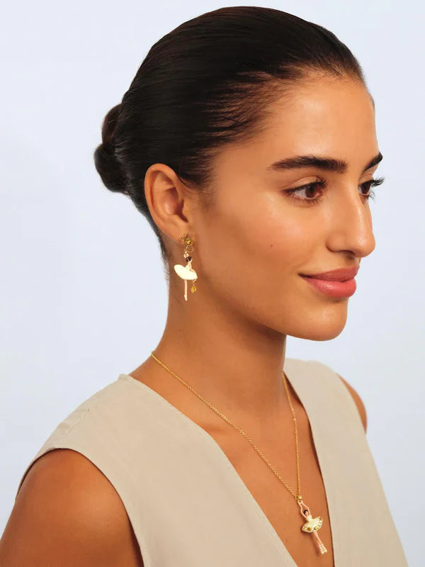 Sparkling Rhinestones Beehive Ballerina Earrings | apdd1081