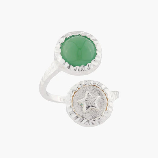 Star And Green Agate Adjustable Rings