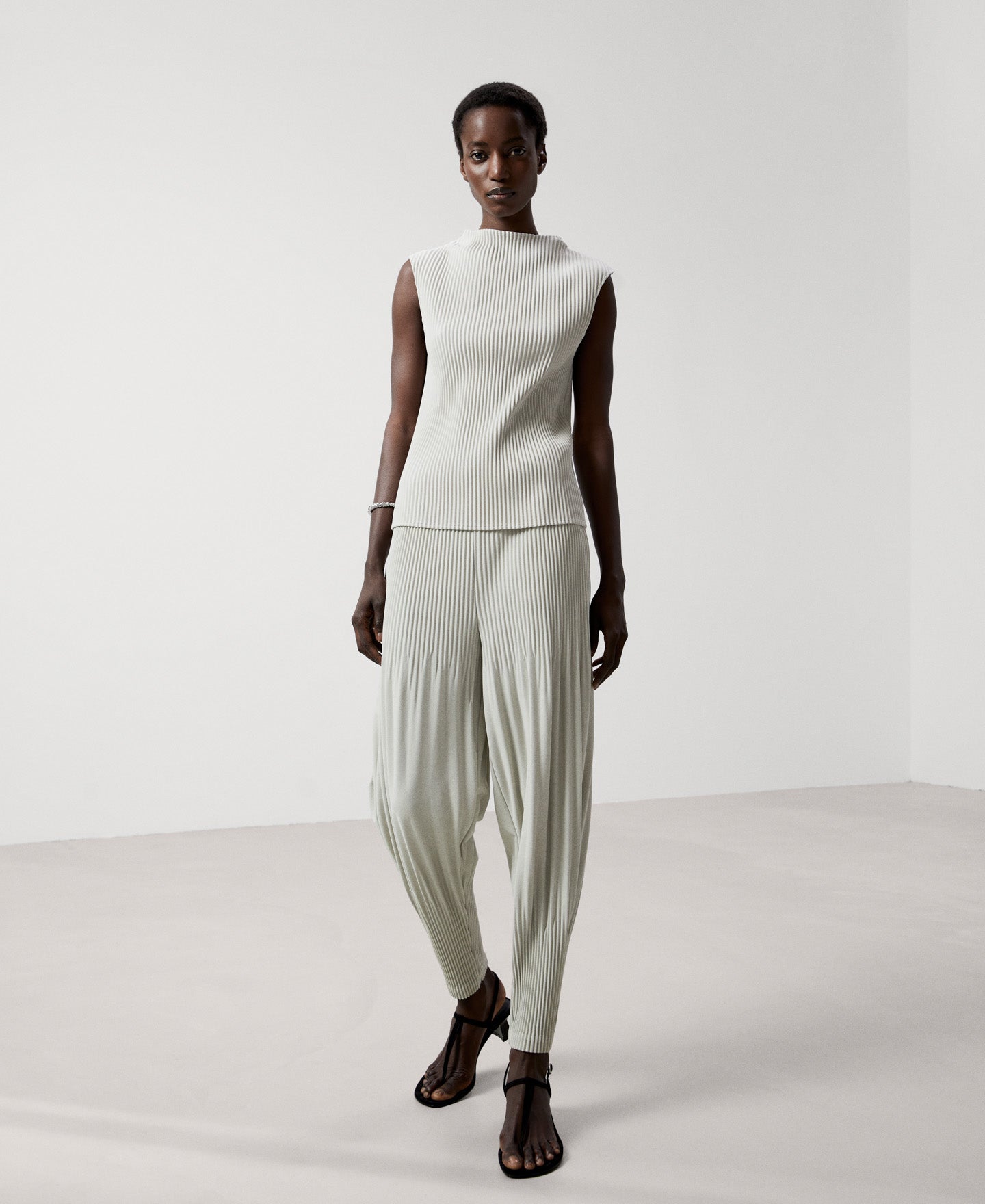 Women Top | Stone Perkins Collar Sleeveless Top by Spanish designer Adolfo Dominguez