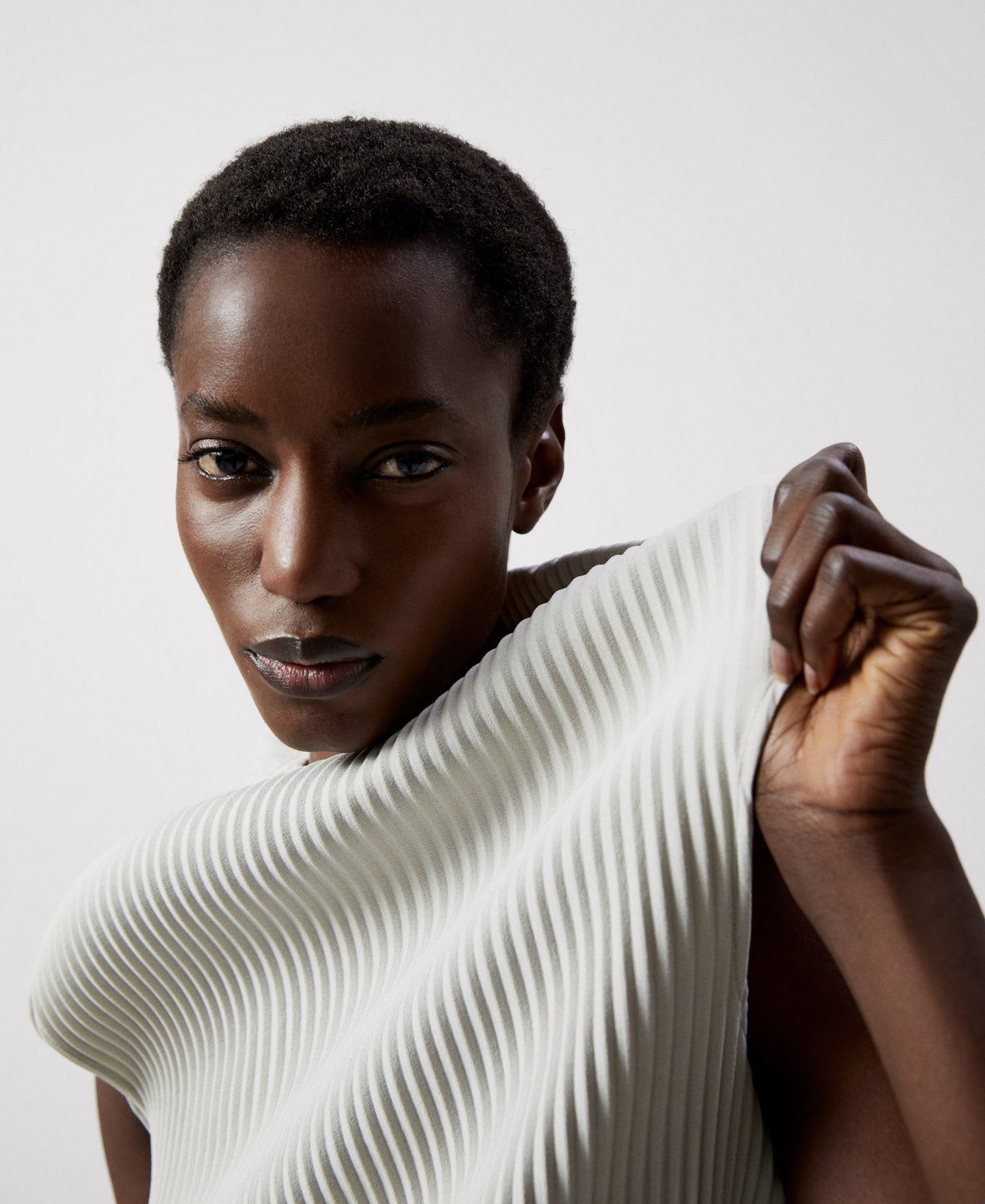 Women Top | Stone Perkins Collar Sleeveless Top by Spanish designer Adolfo Dominguez