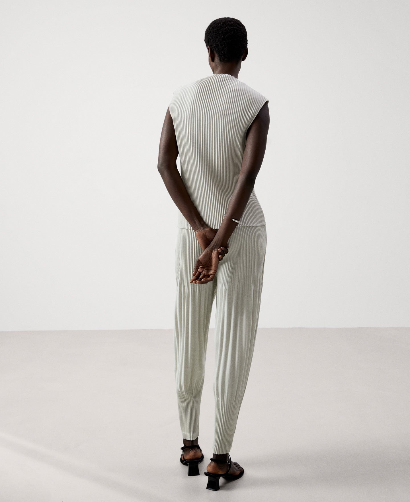 Women Top | Stone Perkins Collar Sleeveless Top by Spanish designer Adolfo Dominguez