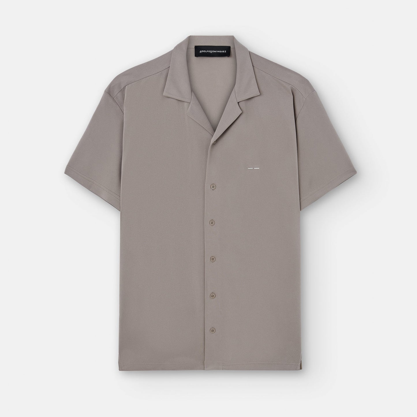 Men Polo | Stone Responsible Modal Bowling Shirt by Spanish designer Adolfo Dominguez