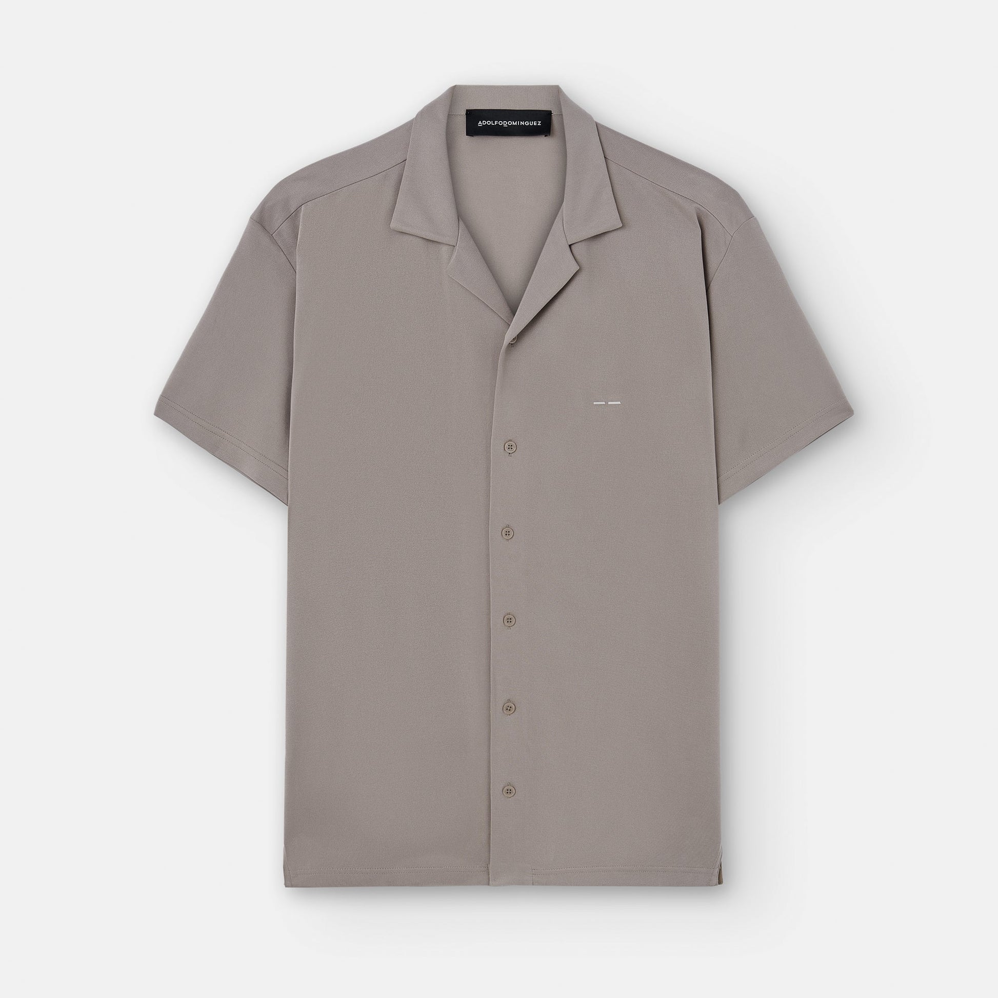 Men Polo | Stone Responsible Modal Bowling Shirt by Spanish designer Adolfo Dominguez