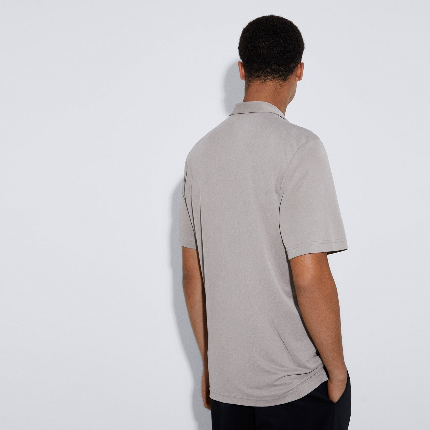 Men Polo | Stone Responsible Modal Bowling Shirt by Spanish designer Adolfo Dominguez