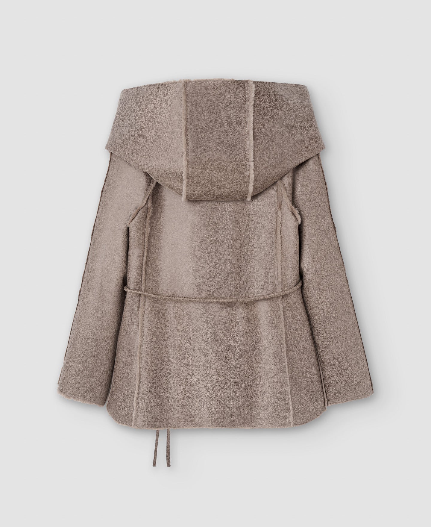 Women Ecoleather | Taupe Coat by Spanish designer Adolfo Dominguez