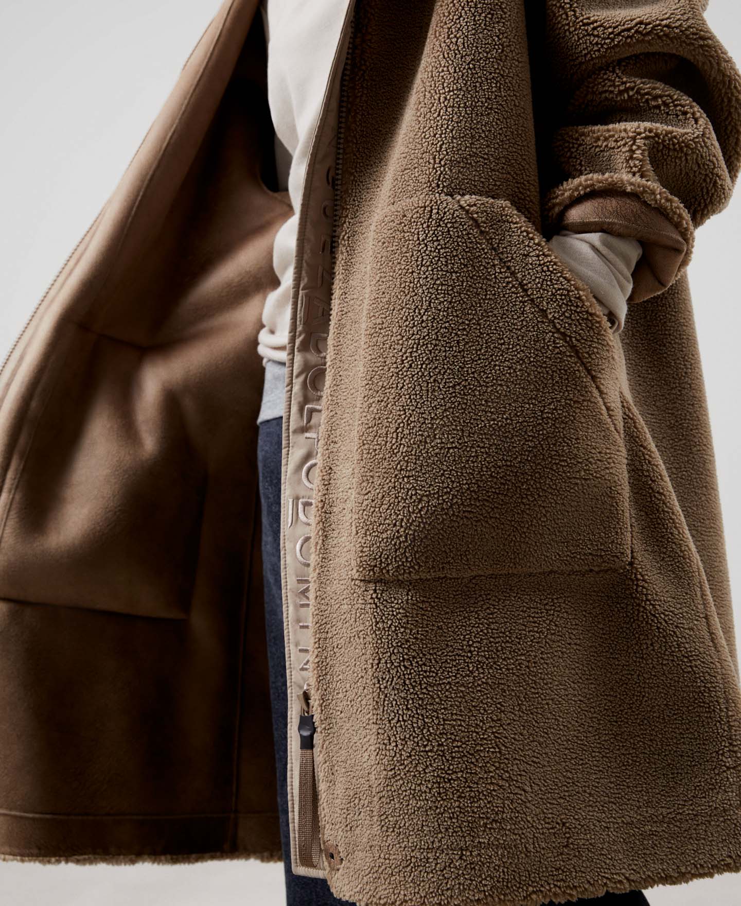 Women Ecoleather | Taupe Jacket by Spanish designer Adolfo Dominguez