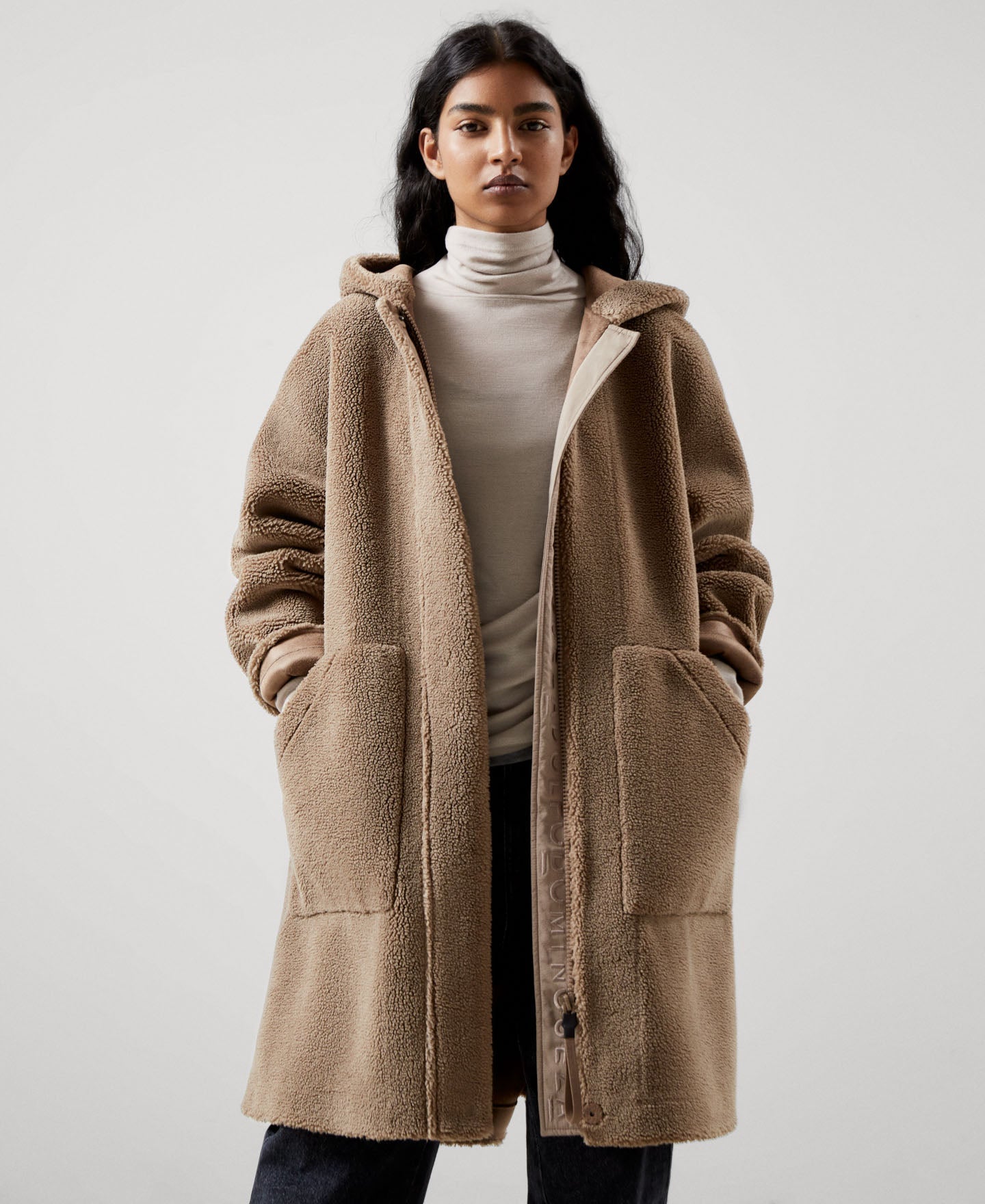 Women Ecoleather | Taupe Jacket by Spanish designer Adolfo Dominguez