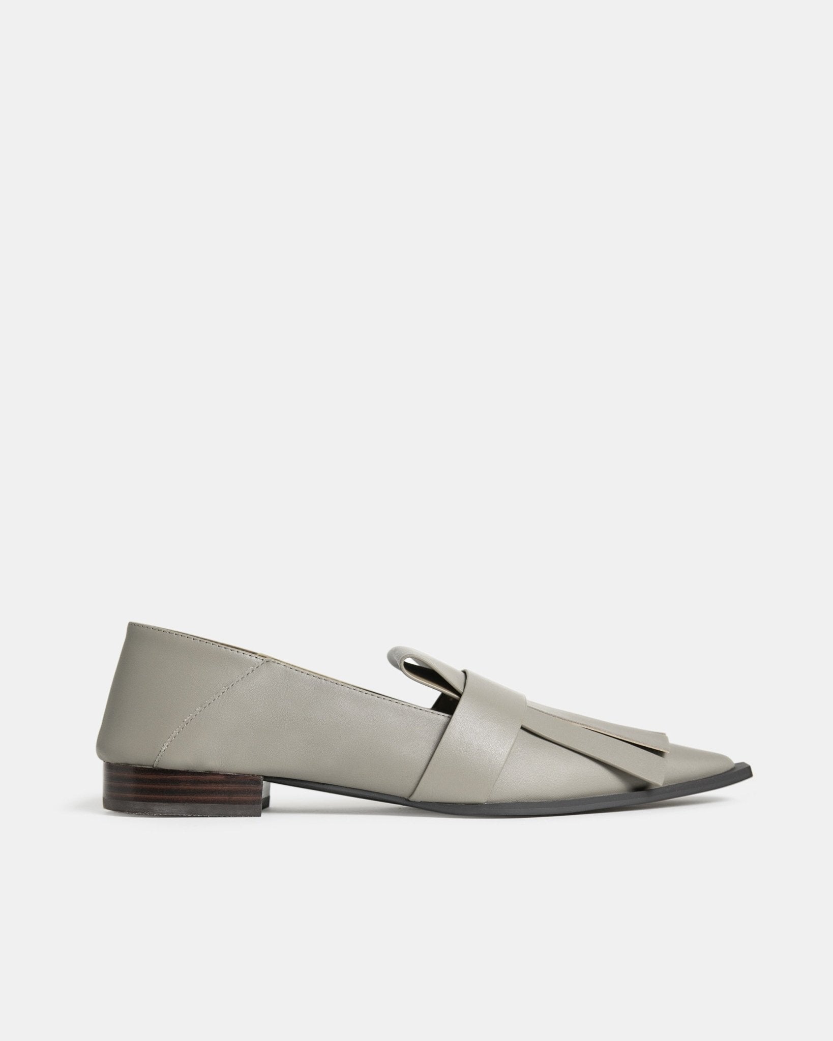 Women Shoes | Taupe Maxi Fringed Flat Shoe by Spanish designer Adolfo Dominguez