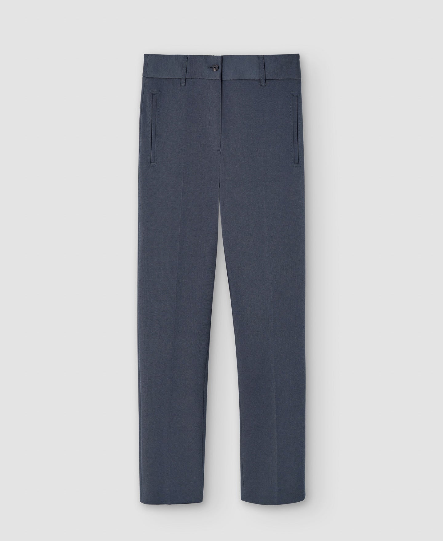 Women Trousers | Taupe Organic Cotton Trousers With Darts by Spanish designer Adolfo Dominguez