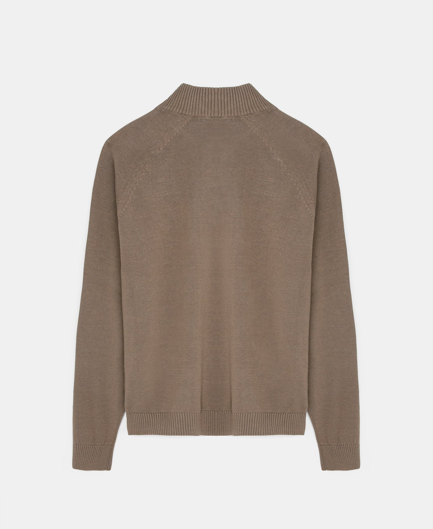 Men Jersey | Taupe Perkins Neck Sweater by Spanish designer Adolfo Dominguez