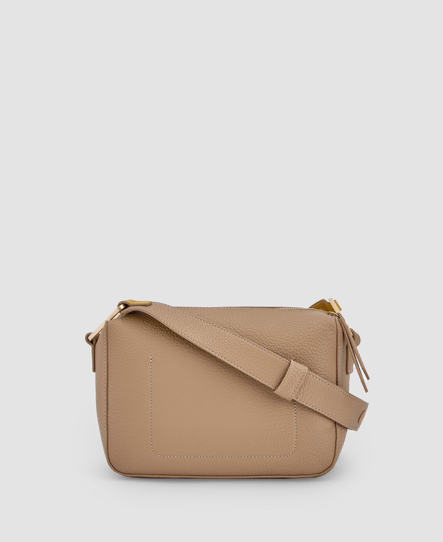 Women Bags | Taupe Recycled Material Shoulder Bag by Spanish designer Adolfo Dominguez